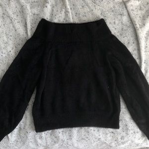 Off the shoulder fuzzy sweatshirt